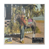 古い西部のカウボーイの映画のポスターのプリントのタイル タイル (正面)