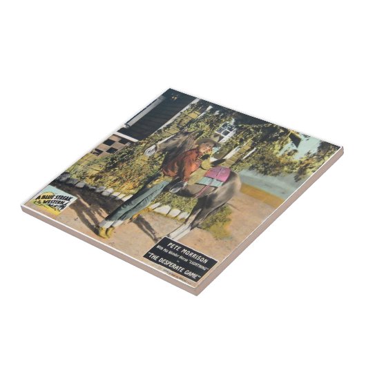 古い西部のカウボーイの映画のポスターのプリントのタイル タイル (側面)