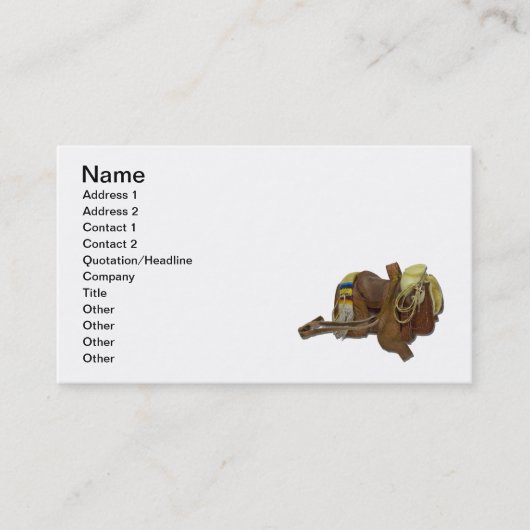 古い西部のサドル 名刺 (正面)