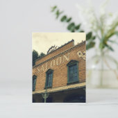 古い西部の大広間バーの古い建物カード ポストカード (スタンド正面)