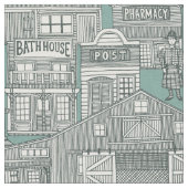 古い西部の町の砂漠のタコイ ファブリック (クローズアップ)