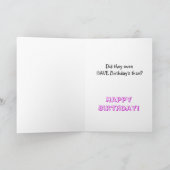 古い誕生日いかに カード (内部)