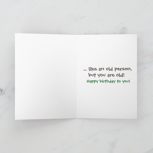 古い誕生日のユーモアの犬の鼻を取得する カード (内部)