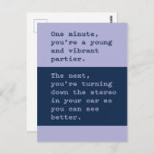 古い誕生日の取得:表示する音楽を下げる ポストカード (正面/裏面)