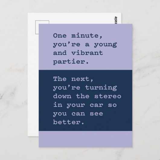 古い誕生日の取得:表示する音楽を下げる ポストカード (正面/裏面)