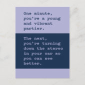 古い誕生日の取得:表示する音楽を下げる ポストカード (正面)