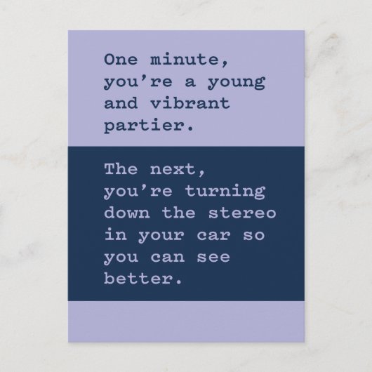 古い誕生日の取得:表示する音楽を下げる ポストカード (正面)