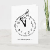 古い誕生日を迎える時計のユーモア カード (正面)