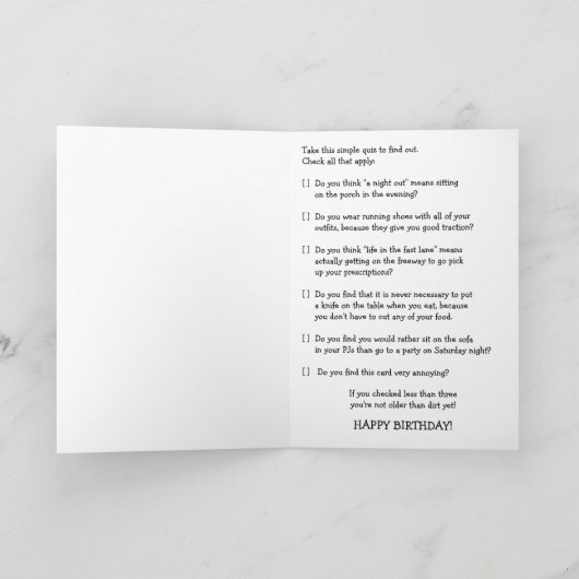 古い誕生日 カード (内部)