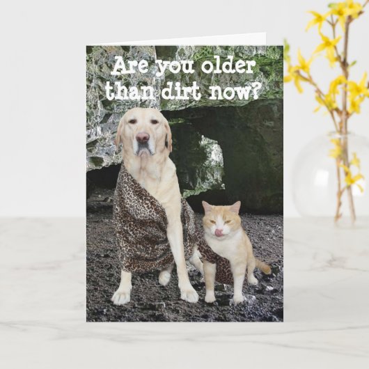 古い誕生日 カード (黄色い花)