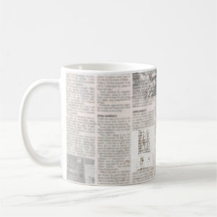古い読めない文字の新聞ヴィンテージグランジ コーヒーマグカップ