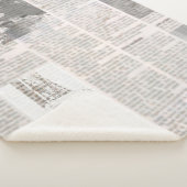 古い読めない文字の新聞ヴィンテージグランジ シェルパブランケット (3/4)