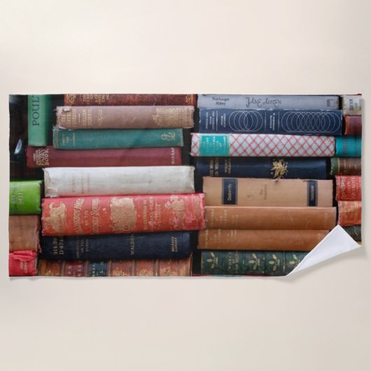 古い読本が好きな本 ビーチタオル (正面)