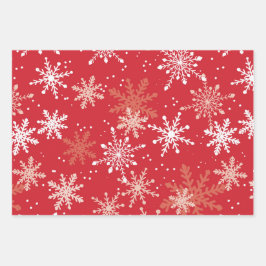 古い赤いトラックと雪 ラッピングペーパーシート