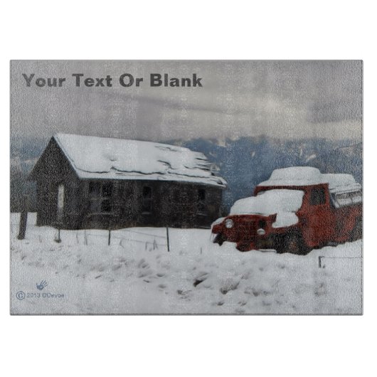 古い赤いトラック カッティングボード (正面)