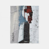 古い赤いトラック フリースブランケット (正面)