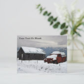 古い赤いトラック ポストカード (スタンド正面)