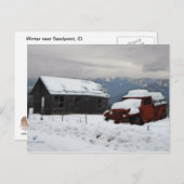 古い赤いトラック ポストカード (正面/裏面)