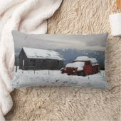 古い赤いトラック ランバークッション (ブランケット)