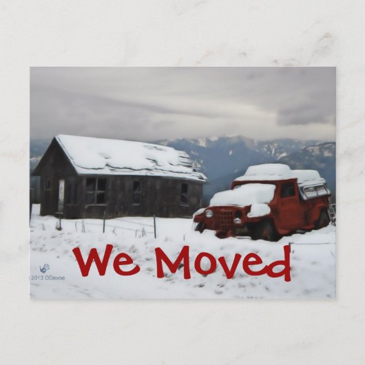 古い赤いトラック 案内ポストカード (正面)