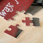 古い赤いワゴンの秋カボチャ ジグソーパズル (側面)