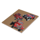 古い赤いヴィンテージ車 – トラックピックアップファームライフ タイル (側面)