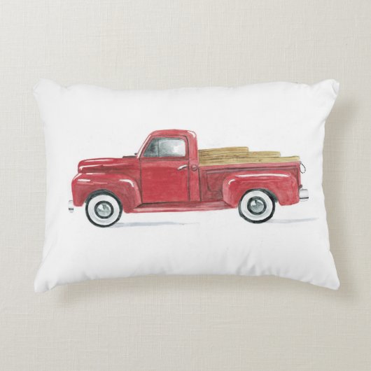 古い赤い取りあげます アクセントクッション (正面)