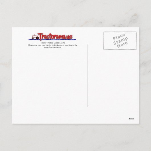 古い赤トラクターとヤギのクリスマスポストカード シーズンポストカード (裏面)