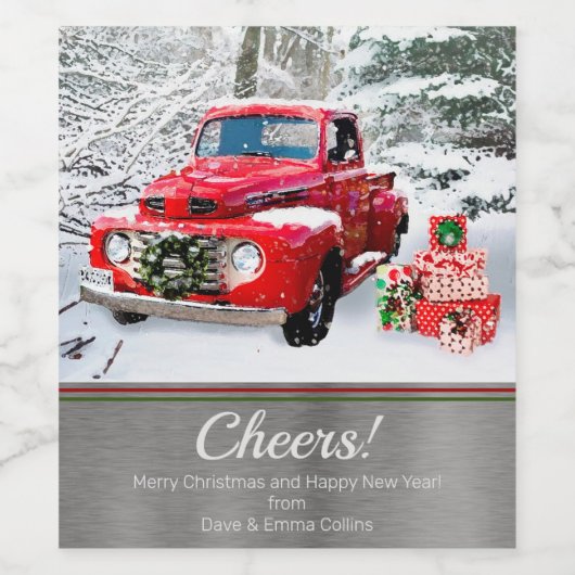 古い赤トラック ワインラベル (シングルラベル)