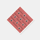 古い赤ファッションドいクリスマスツリー スタンダードカクテルナプキン (角)