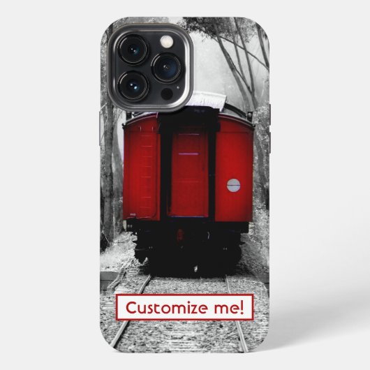 古い赤ファッションドい蒸気列車のiPhoneケース iPhoneケース (裏面)