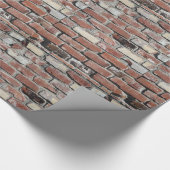 古い赤レンガの壁のラッピング紙 ラッピングペーパー (角)