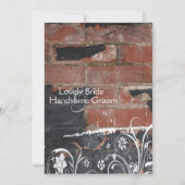 古い赤レンガの結婚式招待状 招待状 (裏面)