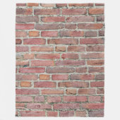 古い赤レンガ壁 フリースブランケット (正面)