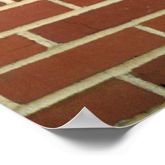 古い赤レンガ壁 ポスター (角)