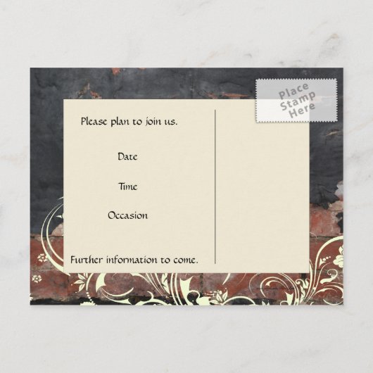 古い赤レンガ日付を保存 案内ポストカード (裏面)