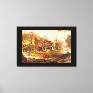 古い赤Mill',の碧玉F. Cropsey_Landscapes キャンバスプリント