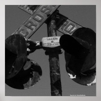 古い踏切信号 ポスター