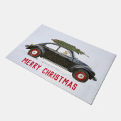 古い車のフォーマットでゴールデンレトリバー ドアマット (アングル)