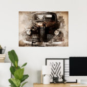 古い車のヴィンテージのポスター ポスター (ホームオフィス)