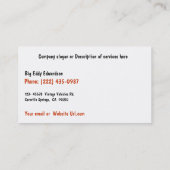 古い車の修理工場-復帰 名刺 (裏面)