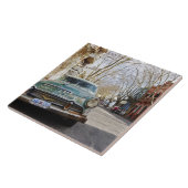 古い車の錆ついた、薄片状色はで駐車しました タイル (側面)