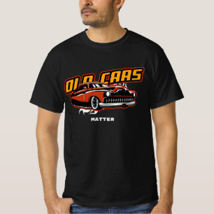 古い車は問題おもしろい低ライダーグラフィックラスティ金ゴールド Tシャツ