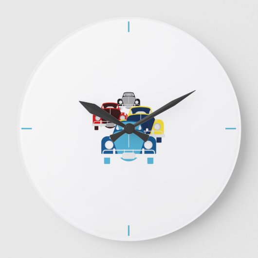 古い車 ラージ壁時計 (正面)