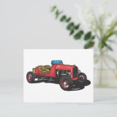 古い車(赤) ポストカード (スタンド正面)