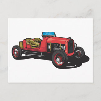 古い車（赤） ポストカード