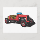 古い車（赤） ポストカード (正面)