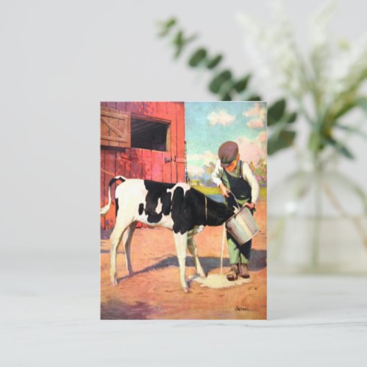 古い農場からのヴィンテージはがき ポストカード (スタンド正面)