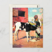 古い農場からのヴィンテージはがき ポストカード (正面/裏面)