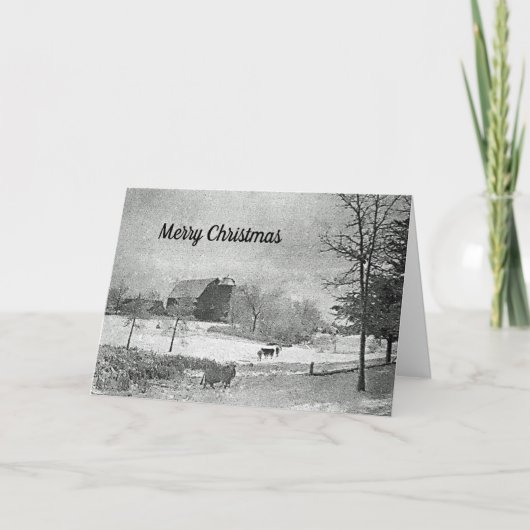 古い農場のクリスマス カード (正面)
